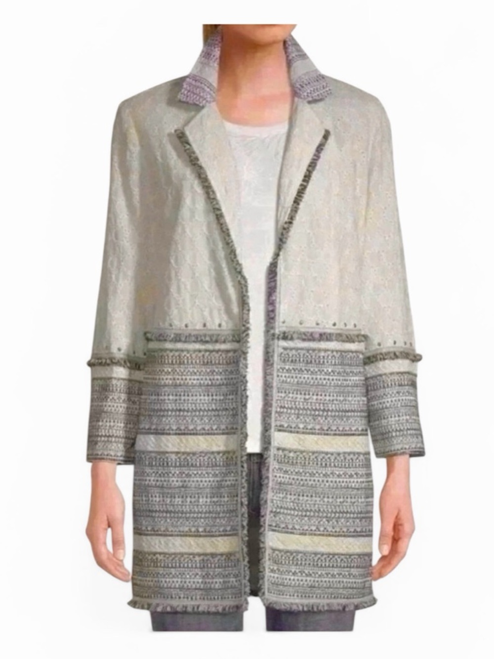 NEW CHICOs Eyelet Cardigan Jacket Size 1🤍💙🤍